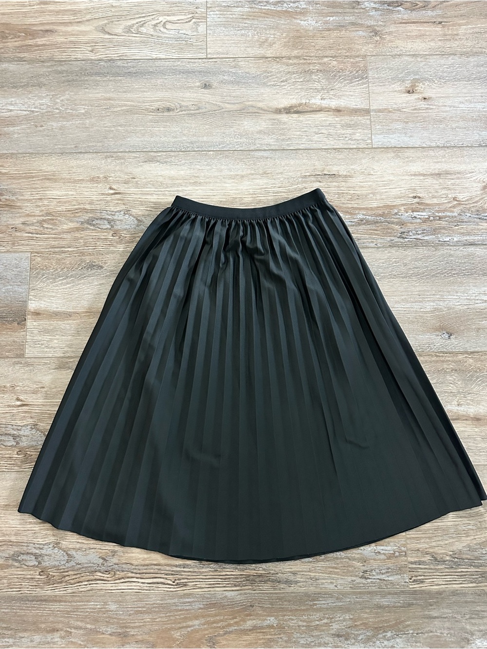 Black Pleated A-Line Skirt